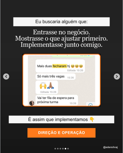 Print de WhatsApp: mais duas vendas fechadas, três vagas restantes